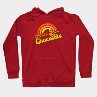 Retro Rainbow - Peace, Love Chocolate Hoodie